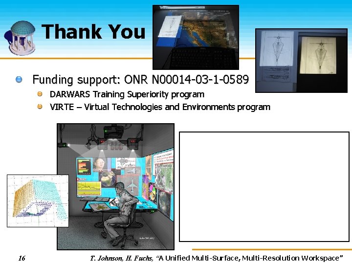 Thank You Funding support: ONR N 00014 -03 -1 -0589 DARWARS Training Superiority program