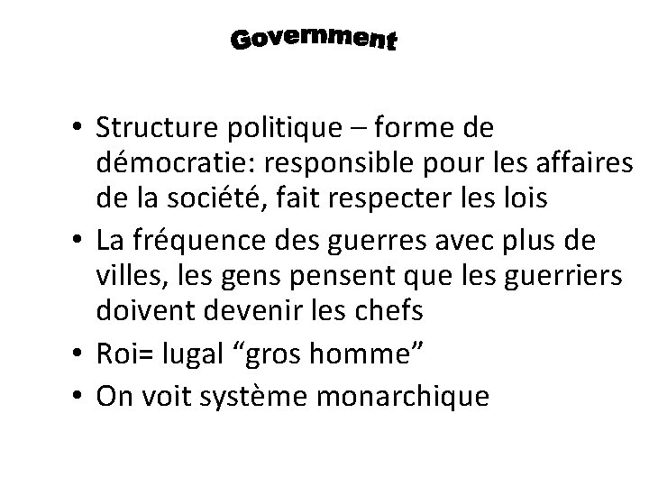  • Structure politique – forme de démocratie: responsible pour les affaires de la