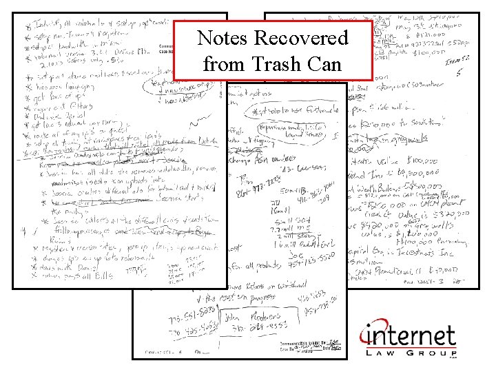 Notes Recovered from Trash Can 