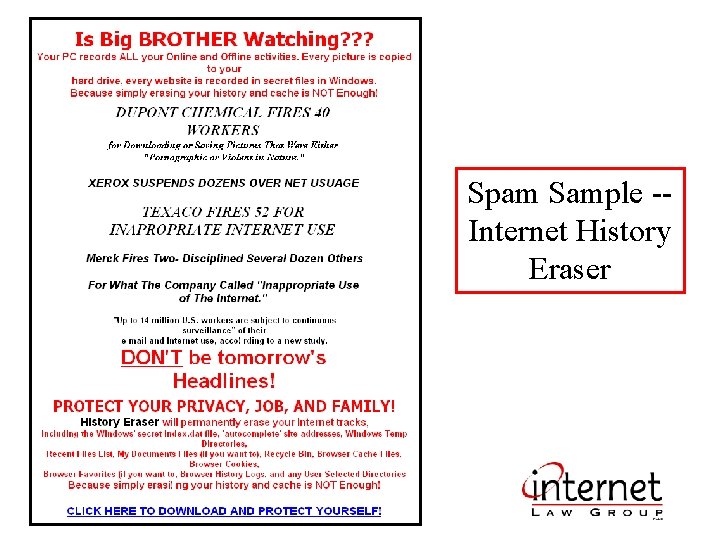 Spam Sample -Internet History Eraser 