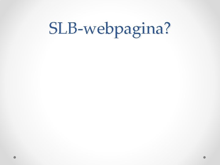 SLB-webpagina? 