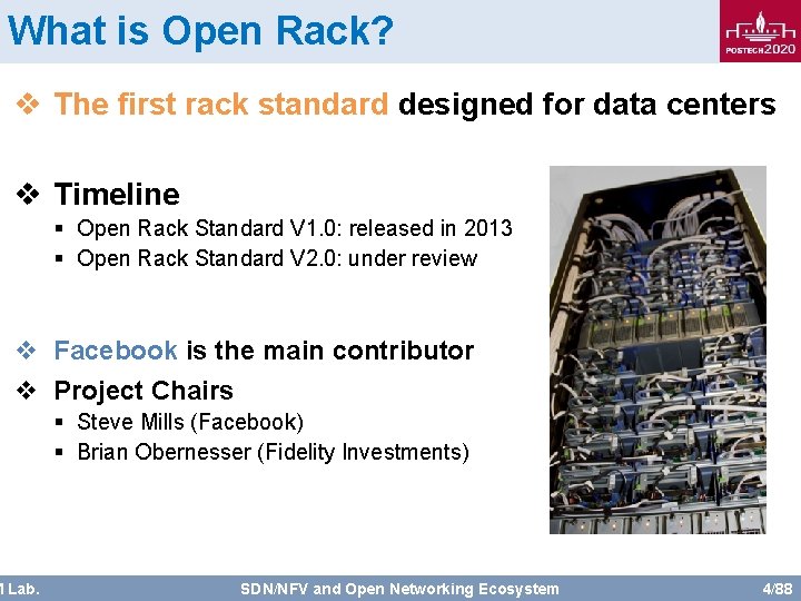 What is Open Rack? v The first rack standard designed for data centers v