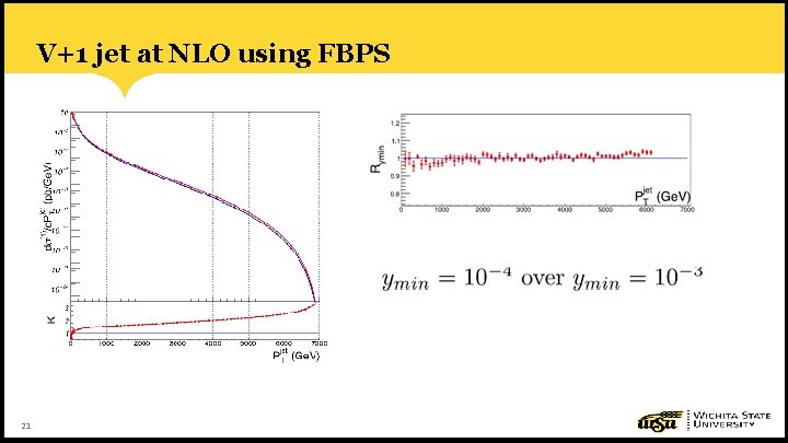 V+1 jet at NLO using FBPS 21 
