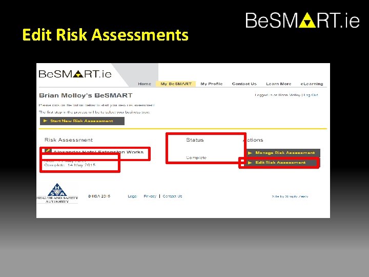 Edit Risk Assessments 