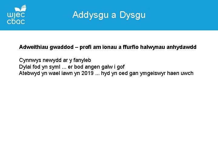 Addysgu a Dysgu Adweithiau gwaddod – profi am ïonau a ffurfio halwynau anhydawdd Cynnwys