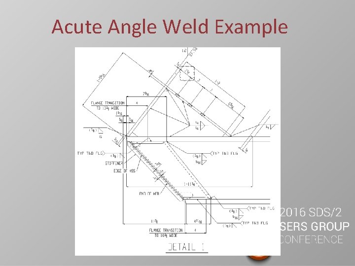 Acute Angle Weld Example 