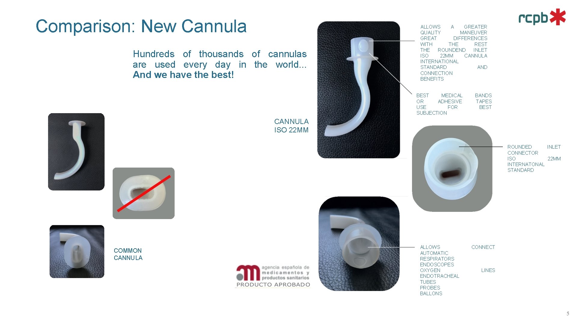 Comparison: New Cannula Hundreds of thousands of cannulas are used every day in the