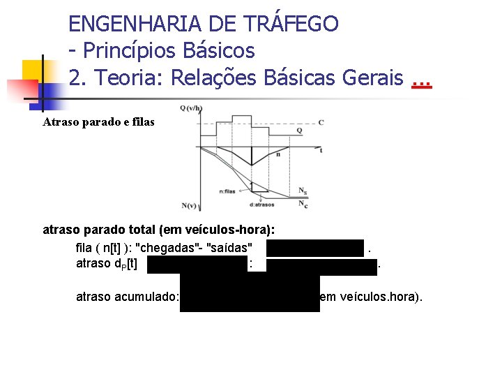 ENGENHARIA DE TRÁFEGO - Princípios Básicos 2. Teoria: Relações Básicas Gerais. . . Atraso