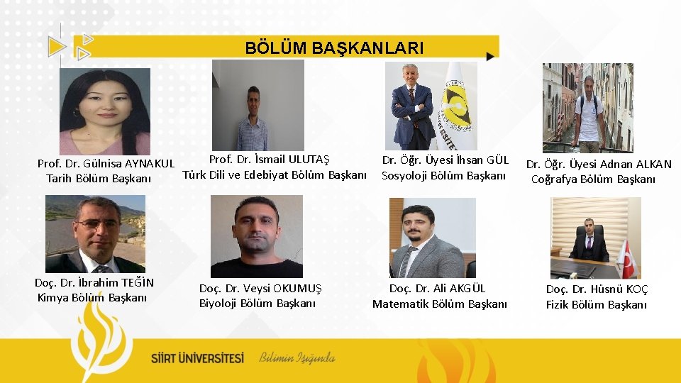 BÖLÜM BAŞKANLARI Prof. Dr. İsmail ULUTAŞ Prof. Dr. Gülnisa AYNAKUL Türk Dili ve Edebiyat