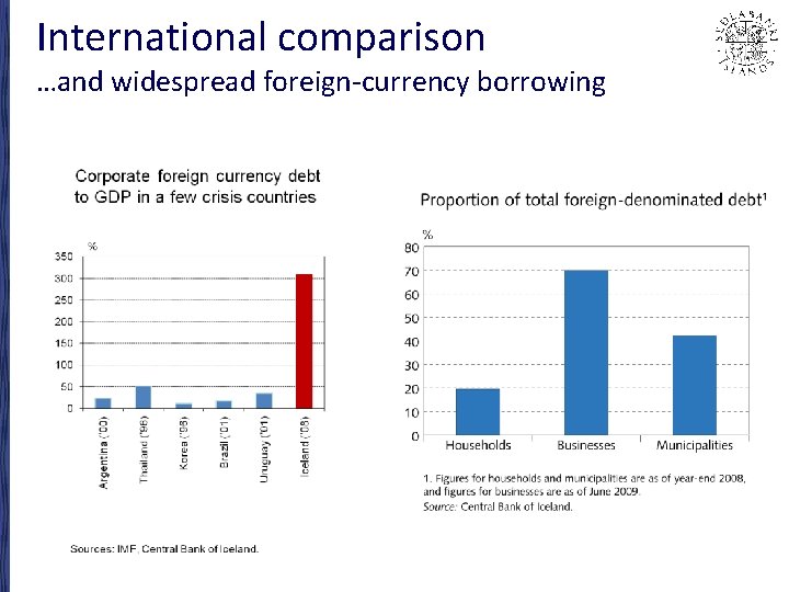 International comparison …and widespread foreign-currency borrowing 