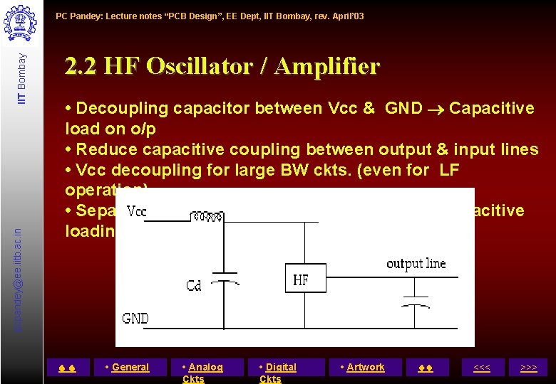 pcpandey@ee. iitb. ac. in IIT Bombay PC Pandey: Lecture notes “PCB Design”, EE Dept,