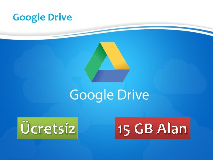Google Drive Ücretsiz 15 GB Alan 