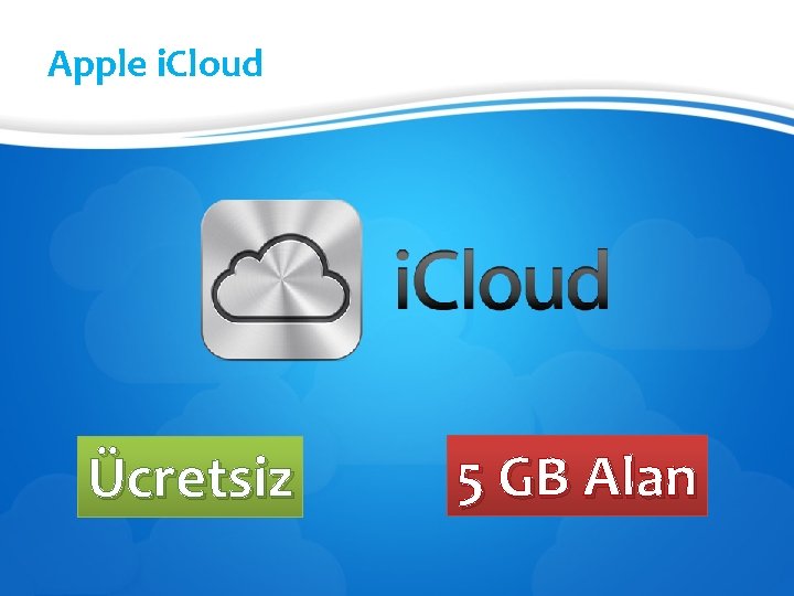 Apple i. Cloud Ücretsiz 5 GB Alan 