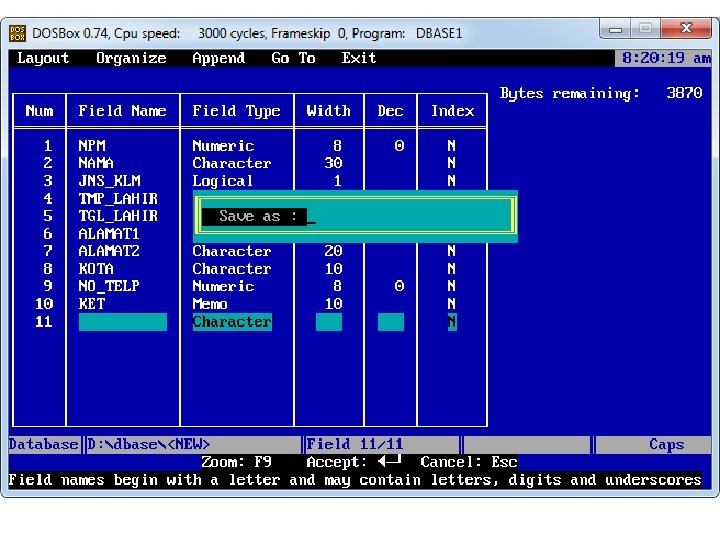 Penyimpanan Struktur File Db TEKAN ENTER (TULISKAN BELAJAR) 