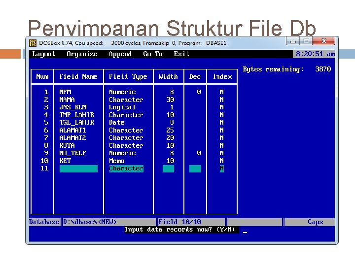 Penyimpanan Struktur File Db 