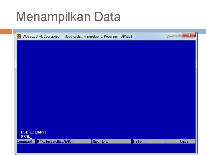 Menampilkan Data 