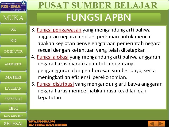 PUSAT SUMBER BELAJAR MUKA SK KD INDIKATOR APERSEPSI MATERI LATIHAN REFERENSI TEST Know About