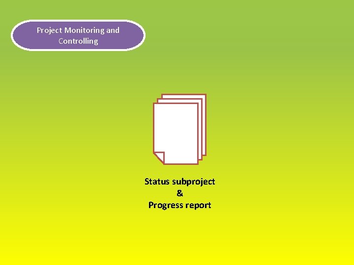 Project Monitoring and Controlling Status subproject & Progress report 