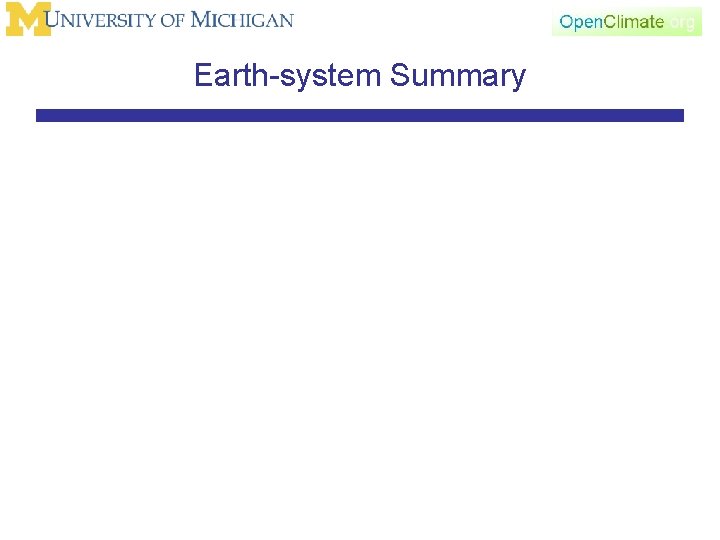 Earth-system Summary 