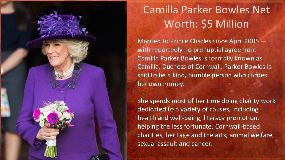 Camilla Parker Bowles Net Worth: $5 Million Married to Prince Charles since April 2005