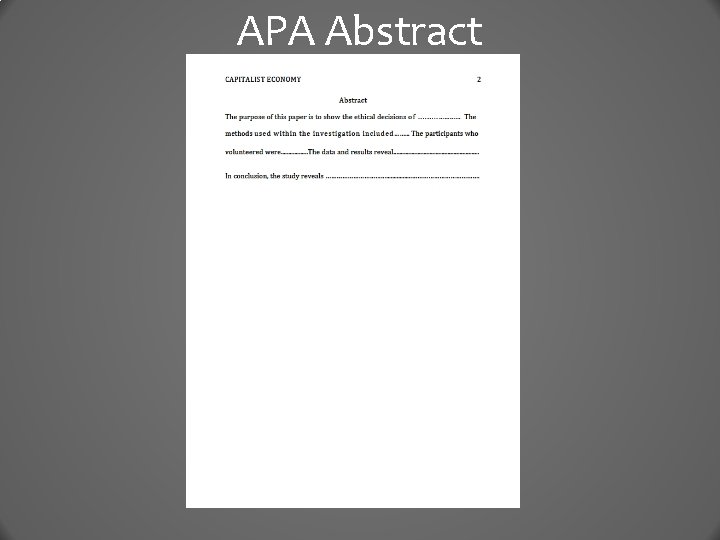 APA Abstract 