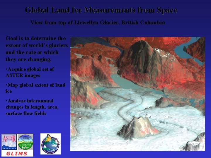 Global Land Ice Measurements from Space View from top of Llewellyn Glacier, British Columbia