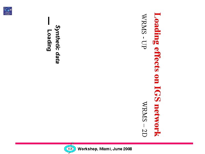 WRMS – 2 D Loading effects on IGS network WRMS - UP Synthetic data