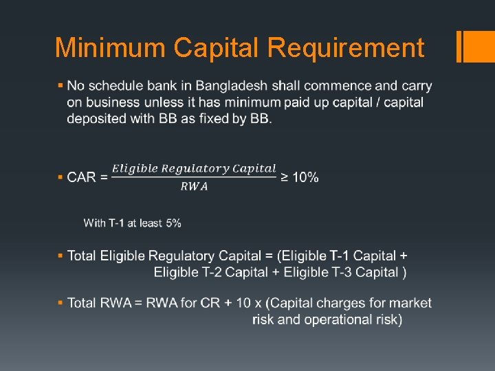 Minimum Capital Requirement § 
