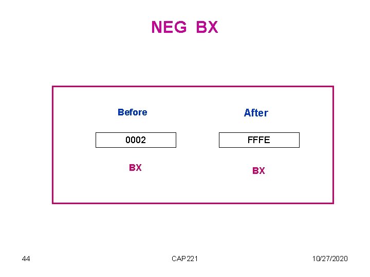 NEG BX 44 Before After 0002 FFFE BX BX CAP 221 10/27/2020 NEG BX 44 Before After 0002 FFFE BX BX CAP 221 10/27/2020