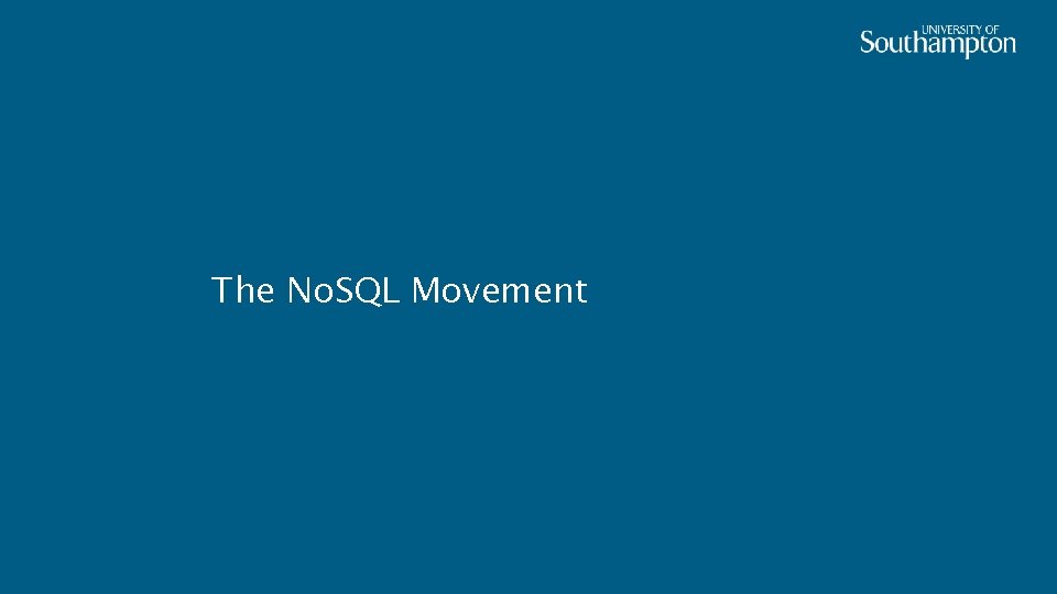 The No. SQL Movement 