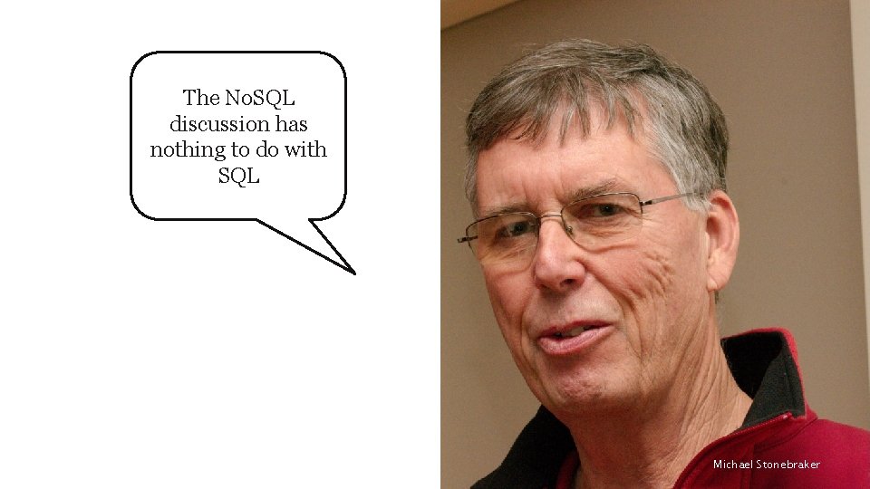 The No. SQL discussion has nothing to do with SQL Michael Stonebraker 68 