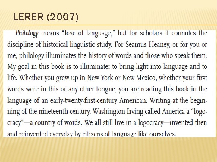 LERER (2007) 