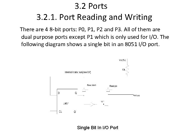 3. 2 Ports 3. 2. 1. Port Reading and Writing There are 4 8