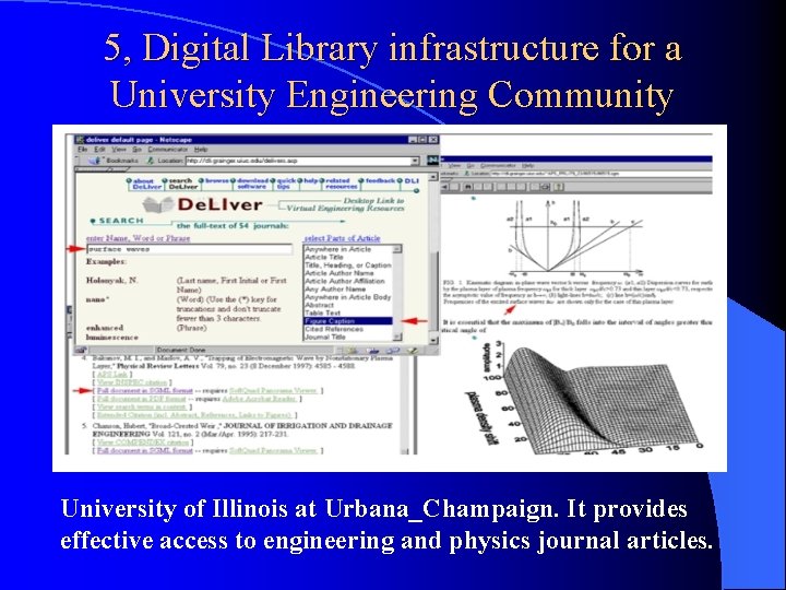 5, Digital Library infrastructure for a University Engineering Community University of Illinois at Urbana_Champaign.