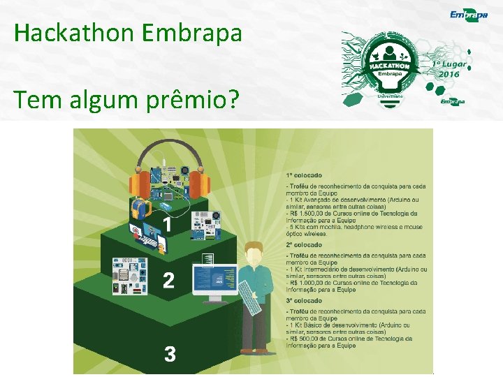 Hackathon Embrapa Tem algum prêmio? 