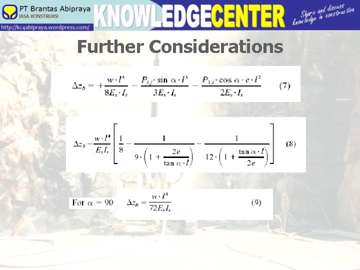 Further Considerations 
