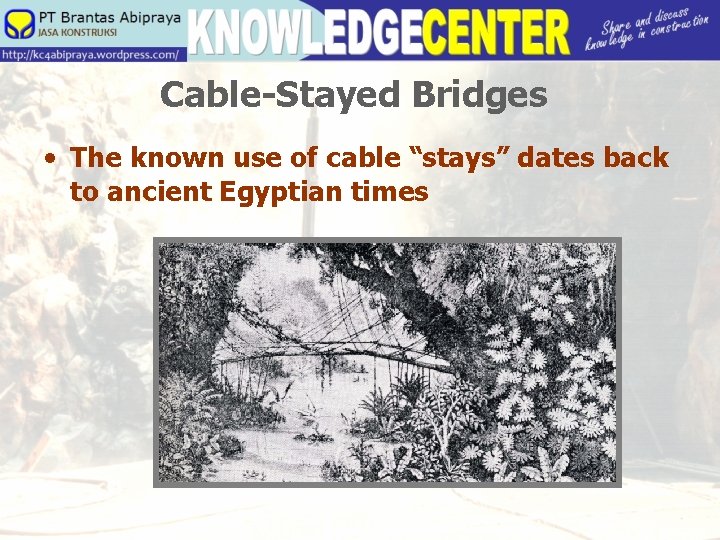 Cable-Stayed Bridges • The known use of cable “stays” dates back to ancient Egyptian