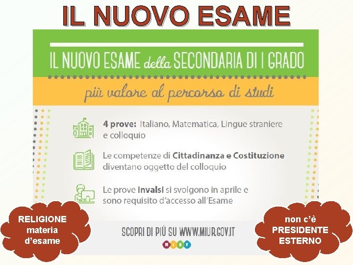 IL NUOVO ESAME RELIGIONE materia d’esame non c’è PRESIDENTE ESTERNO 