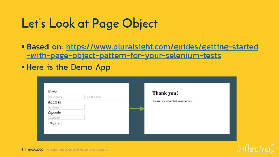 Let’s Look at Page Object § Based on: https: //www. pluralsight. com/guides/getting-started -with-page-object-pattern-for-your-selenium-tests §
