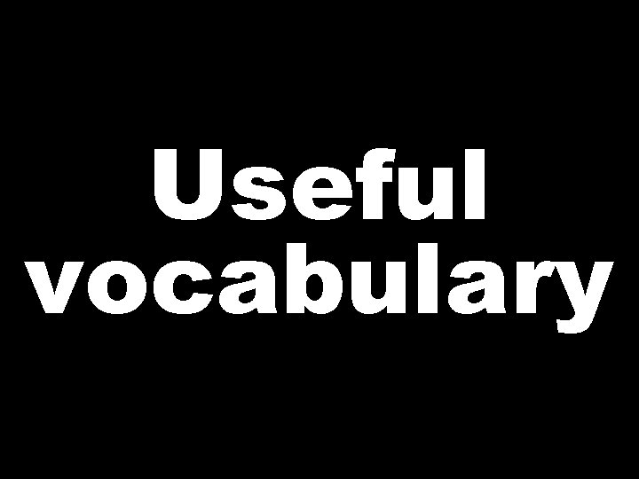 Useful vocabulary 