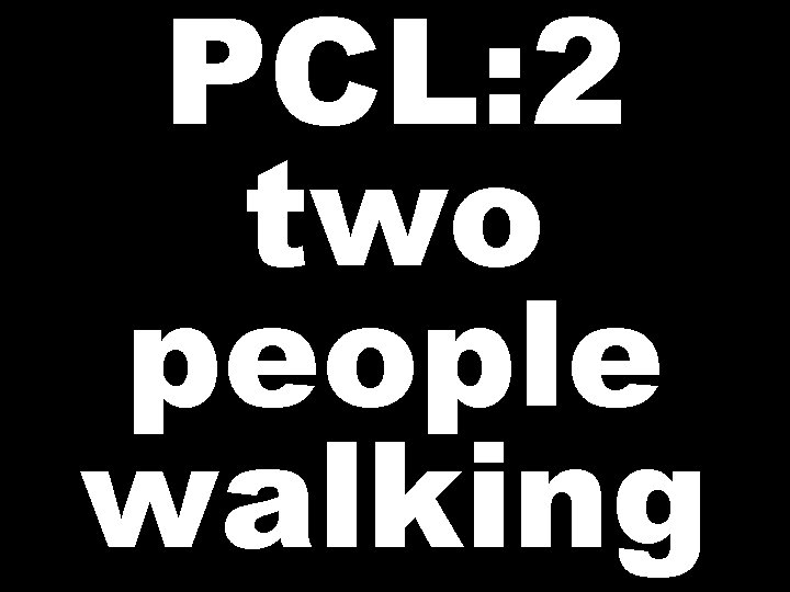 PCL: 2 two people walking 