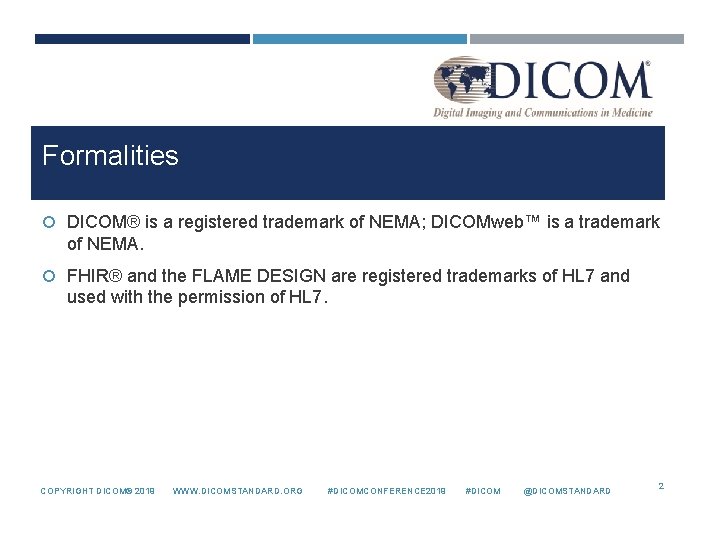 Formalities DICOM® is a registered trademark of NEMA; DICOMweb™ is a trademark of NEMA.