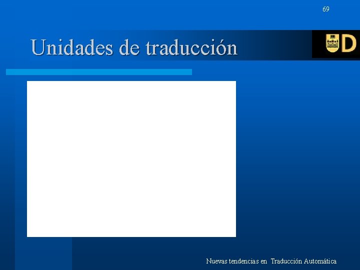 69 Unidades de traducción Nuevas tendencias en Traducción Automática 