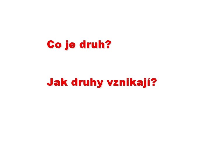 Co je druh? Jak druhy vznikají? 