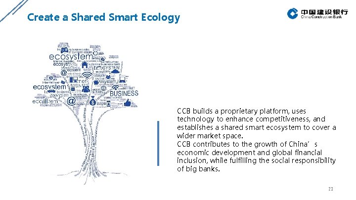 Create a Shared Smart Ecology CCB builds a proprietary platform, uses technology to enhance