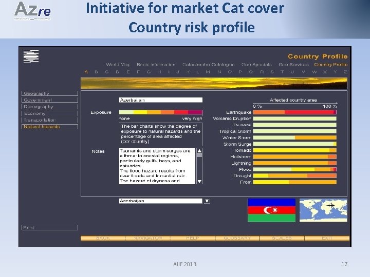 Initiative for market Cat cover Country risk profile AIIF 2013 17 