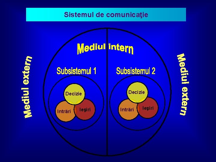 Sistemul de comunicaţie Decizie Intrări Ieşiri 