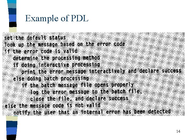 Example of PDL 14 Example of PDL 14