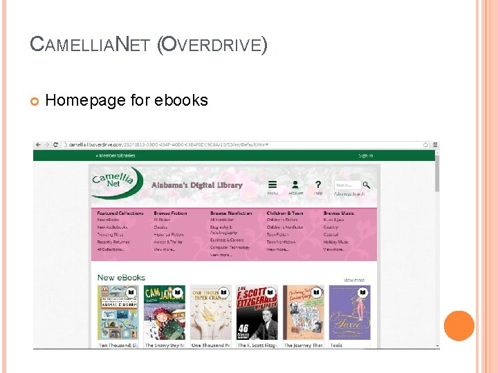 CAMELLIANET (OVERDRIVE) Homepage for ebooks 