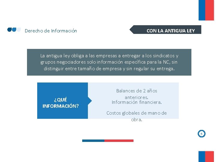 Derecho de Información CON LA ANTIGUA LEY 1 La antigua ley obliga a las